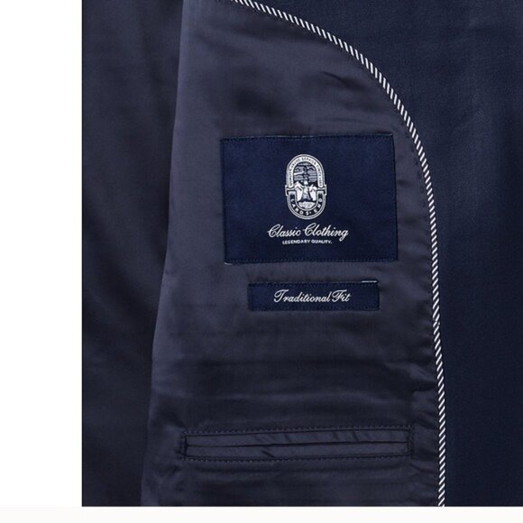 Lands end Suit 2 piece True Navy Blazer 46 T - Picture 7 of 10